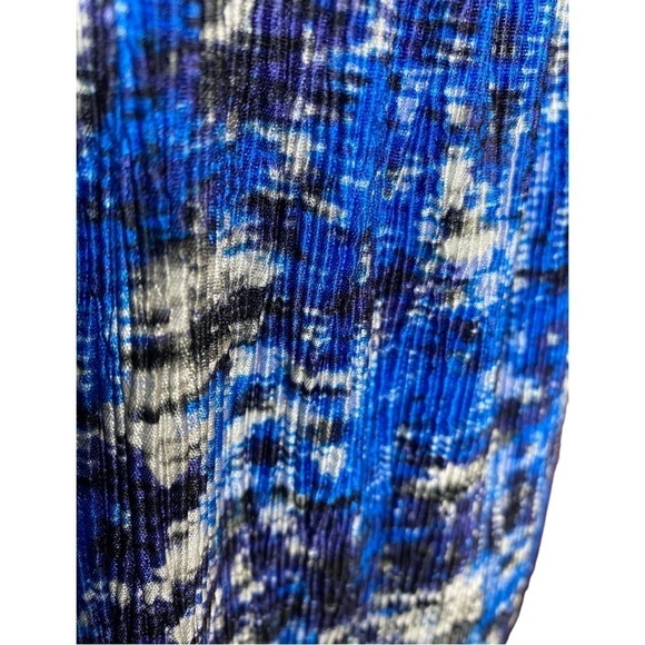 Ann Taylor Print Pleated Hi Low Dress 2 Black White Navy Blue $128 - Picture 5 of 11